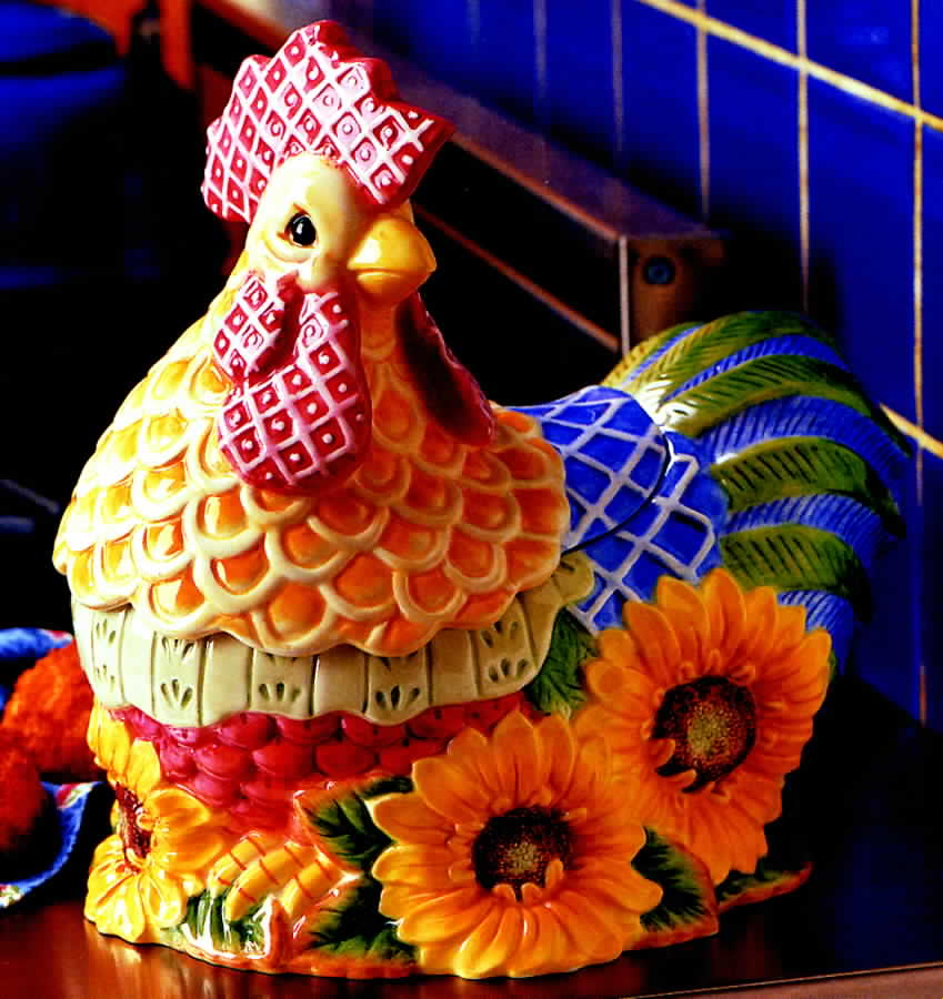 Just Us Chicks Cookie Jar & Lid by Fitz & Floyd-1