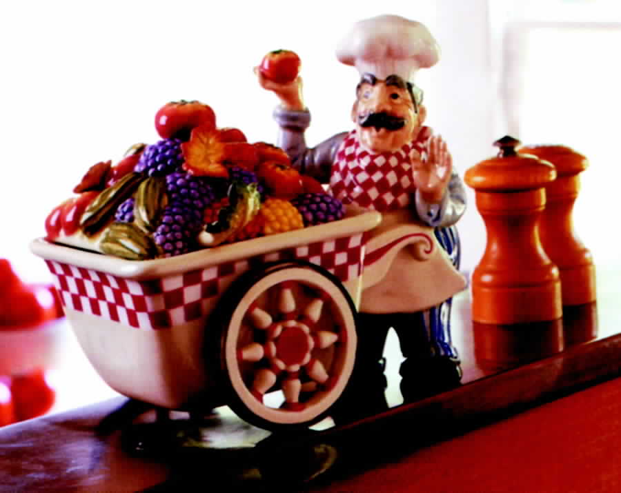 Papa Paisano Condiment Jar & Lid w/Spoon by Fitz & Floyd-1