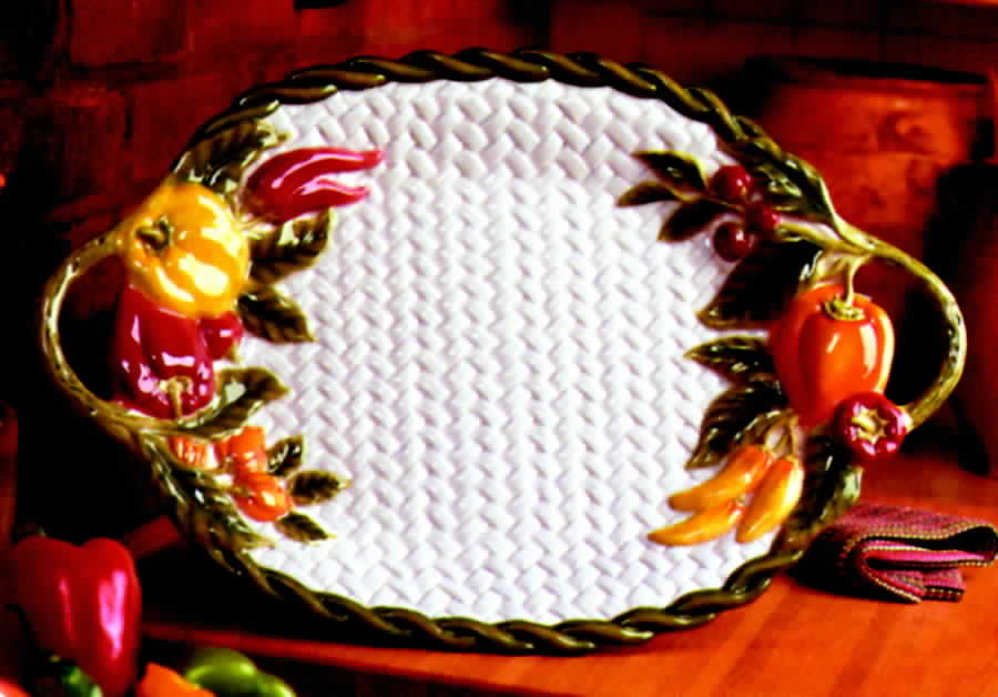 Pepper Gourmet 12" Oval Serving Platter by Fitz & Floyd-1
