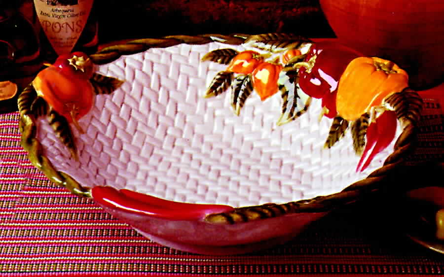 Pepper Gourmet 14" Large Salad Serving Bowl by Fitz & Floyd-1