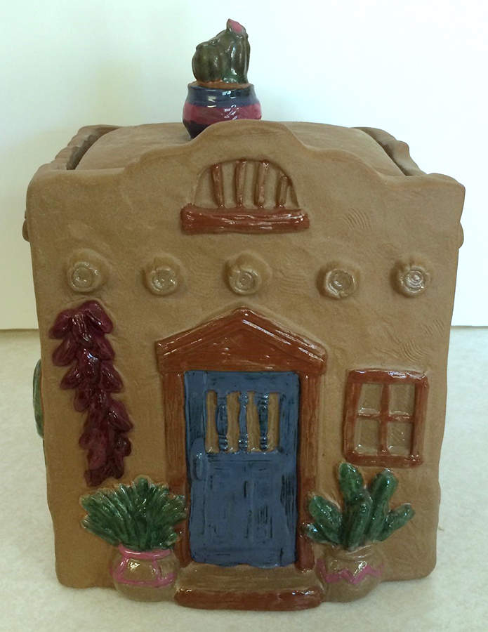 Santa Fe Cookie Jar & Lid by Fitz & Floyd-1