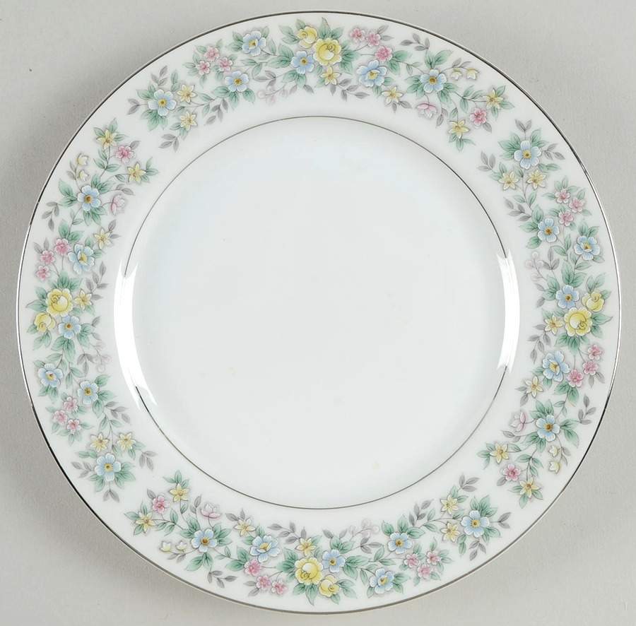 Elegance (Platinum Trim) Salad Plate by Fine China of Japan-1