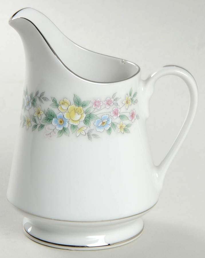Elegance (Platinum Trim) Creamer by Fine China of Japan-1