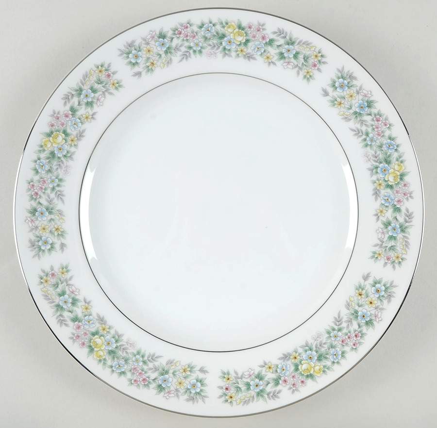 Elegance (Platinum Trim) 12" Chop Plate (Round Platter) by Fine China of Japan-1