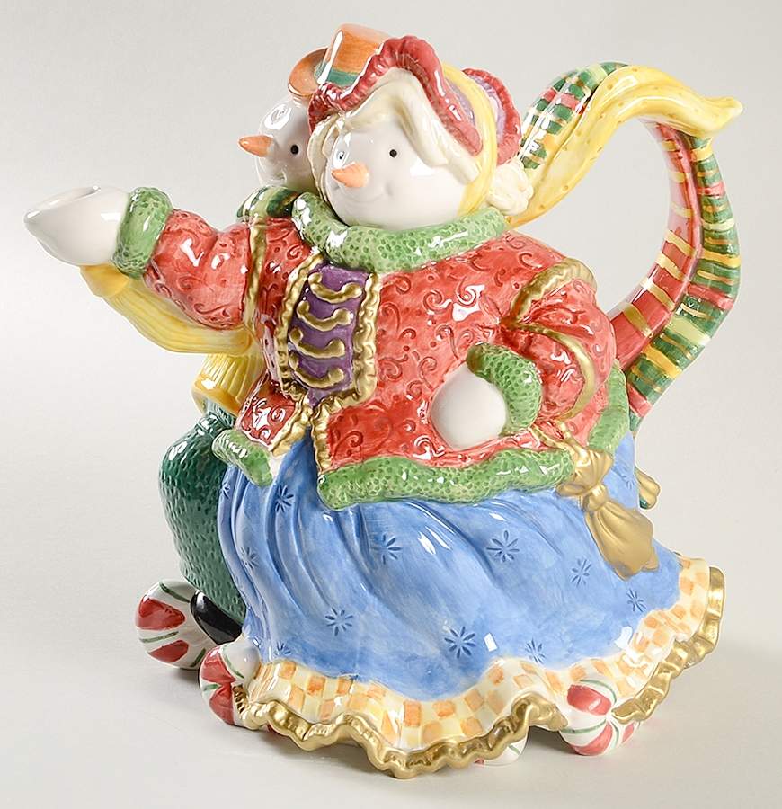 Snow Guys Figural Teapot & Lid by Fitz & Floyd-1