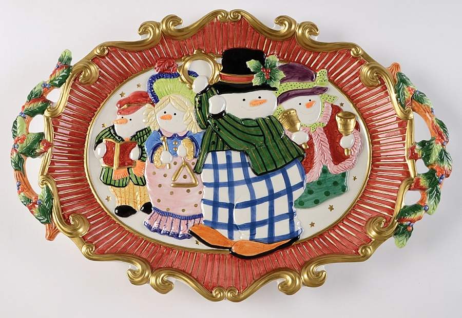Snow Guys 17" Oval Serving Platter by Fitz & Floyd-1