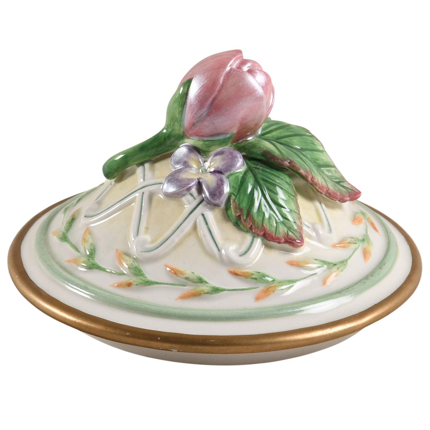 Garden Rhapsody Lid for Candy Jar by Fitz & Floyd-1