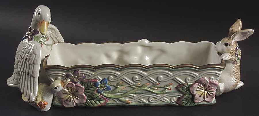 Garden Rhapsody Cracker Server-Boat by Fitz & Floyd-1