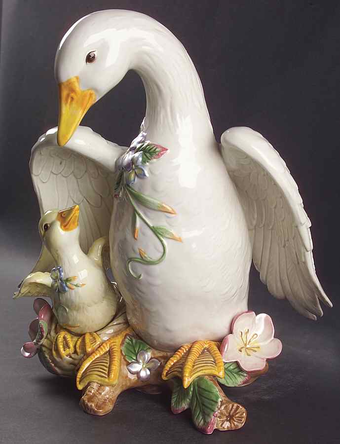 Garden Rhapsody Goose Figurine by Fitz & Floyd-1