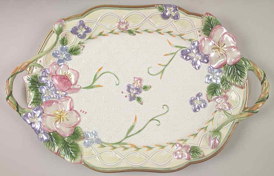 Garden Rhapsody 18" Oval Serving Platter by Fitz & Floyd-1