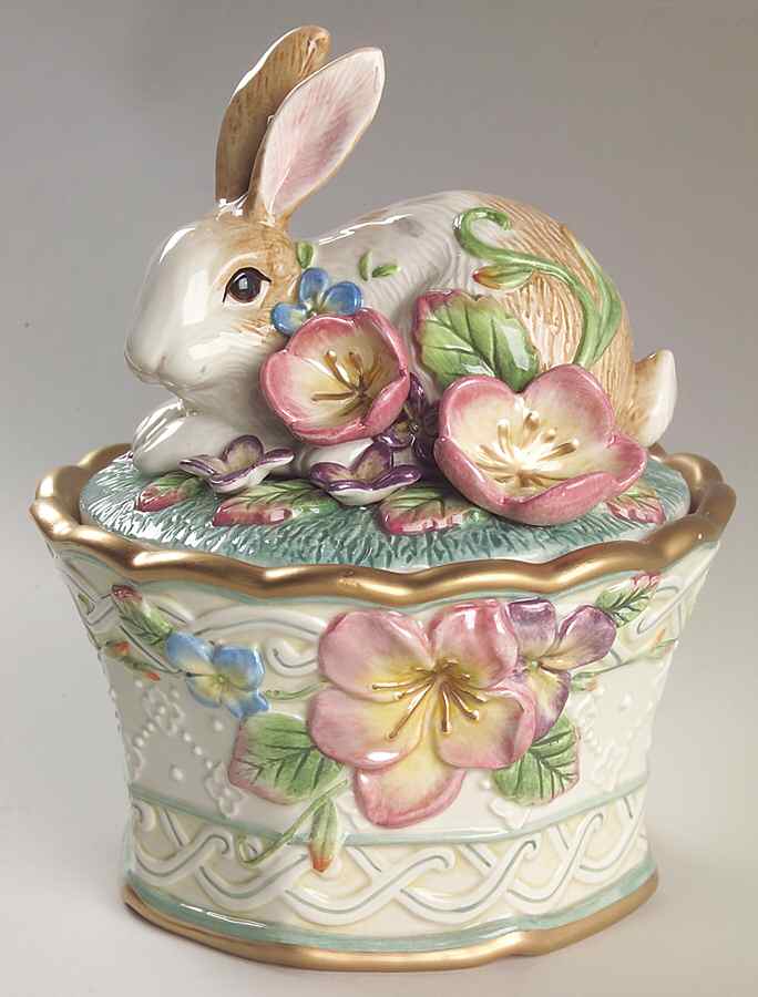 Garden Rhapsody Figural Trinket Box & Lid by Fitz & Floyd-1