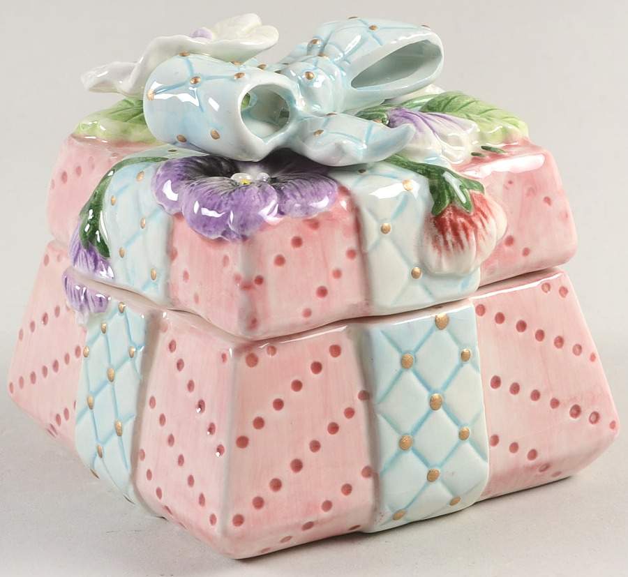 Bouquet Boxes Square Box with Lid by Fitz & Floyd-1