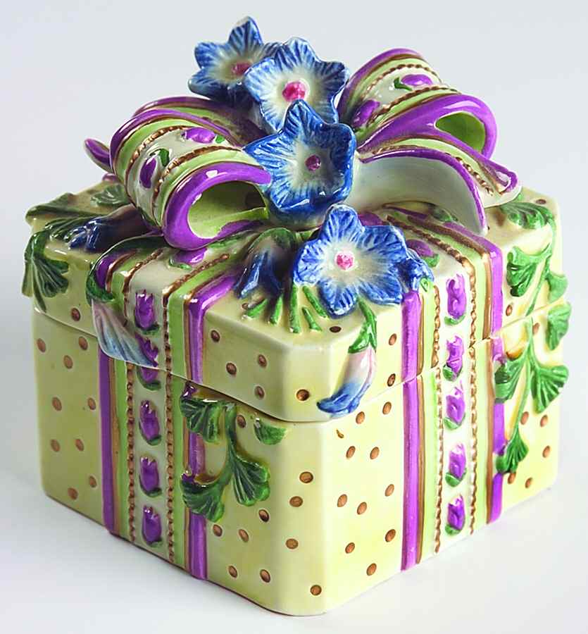 Bouquet Boxes Square Box with Lid by Fitz & Floyd-1