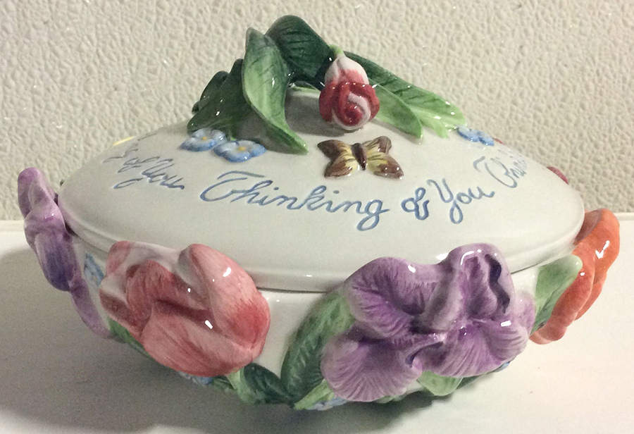 Spring Bouquet Figural Trinket Box & Lid by Fitz & Floyd-1