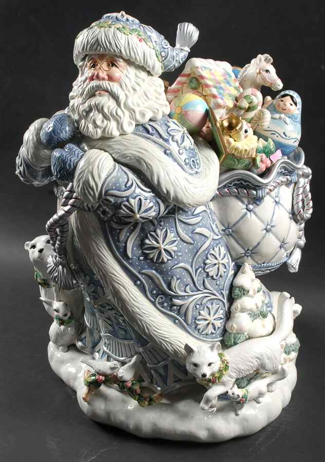 Crystal Winter Cookie Jar & Lid by Fitz & Floyd-1