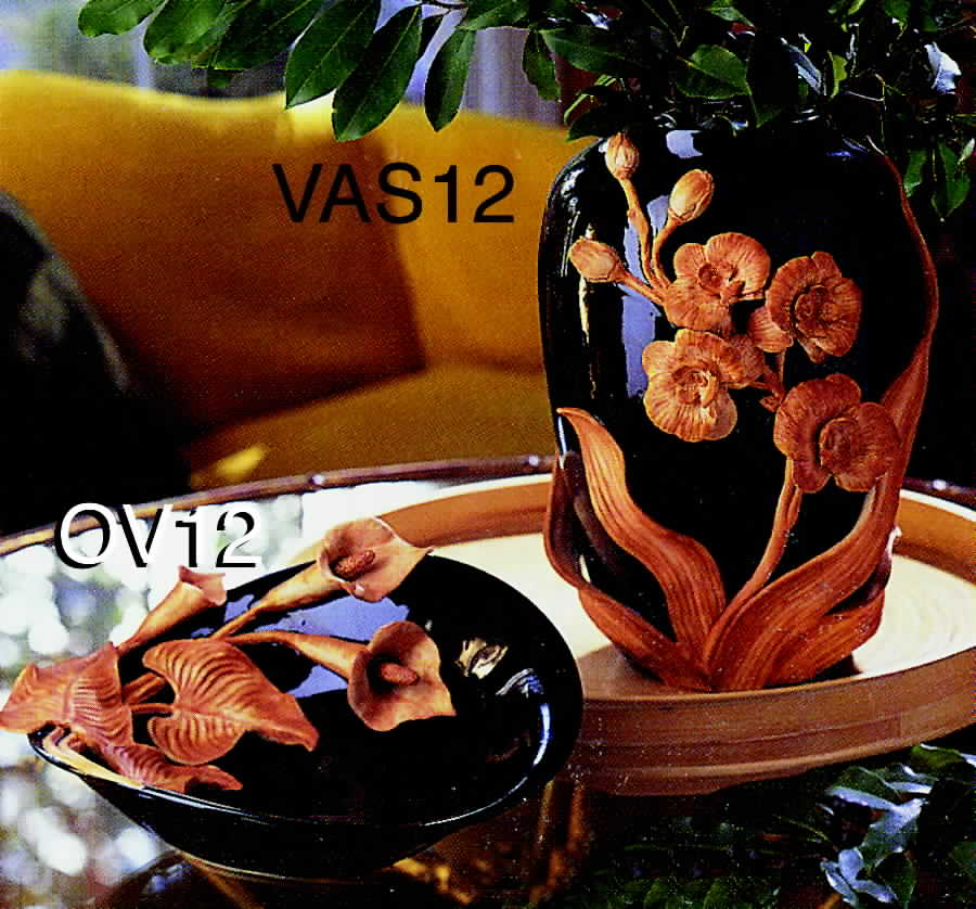 East West Black 12" Vase by Fitz & Floyd-1