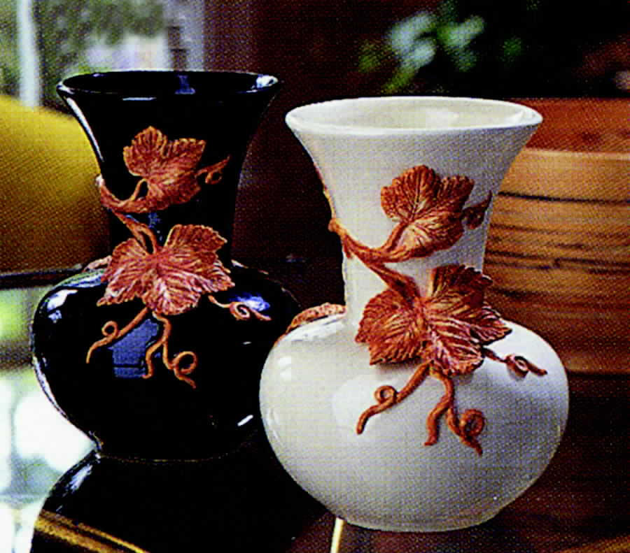 East West Black 7" Vase by Fitz & Floyd-1