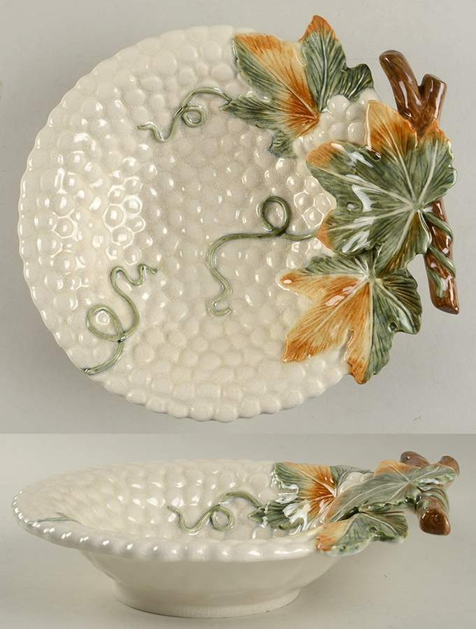 Vintage Grapes 11" Round Vegetable Bowl by Fitz & Floyd-1