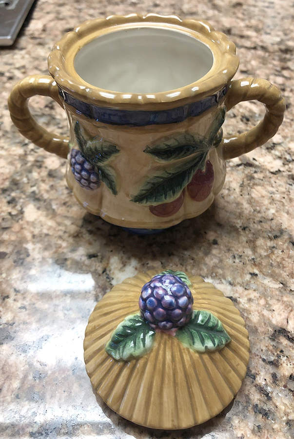 French Orchard Sugar Bowl & Lid by Fitz & Floyd-1