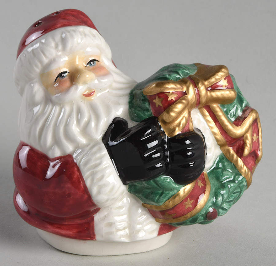 Santa with Wreath Salt Shaker by Fitz & Floyd-1