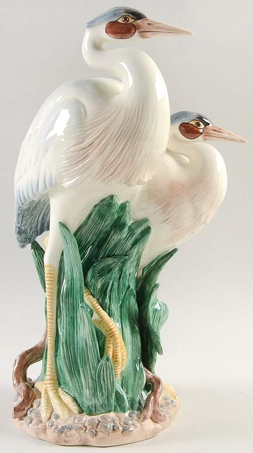 Egret & Wildflowers Figurine Centerpiece by Fitz & Floyd-1