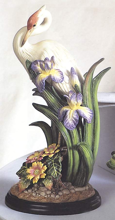 Egret & Wildflowers Figurine by Fitz & Floyd-1