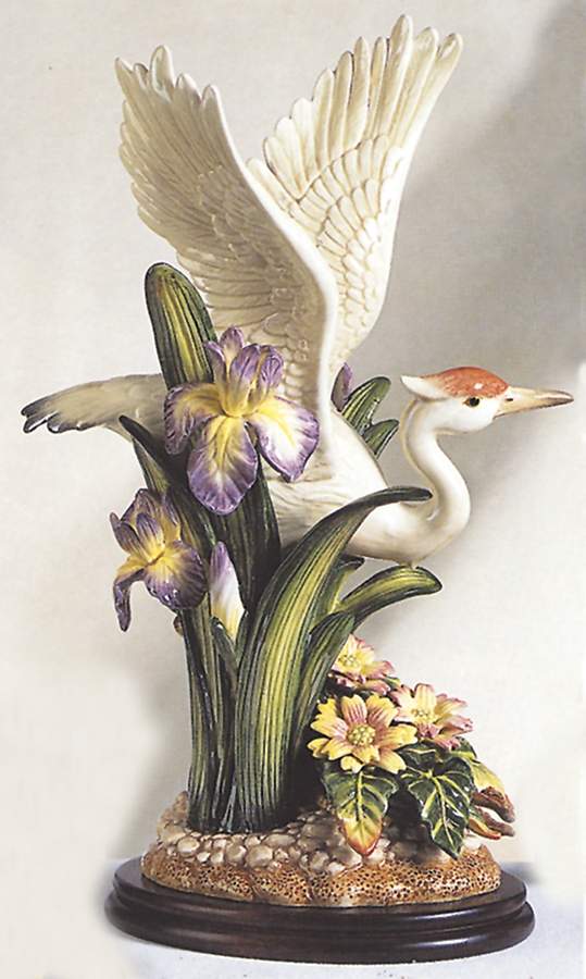 Egret & Wildflowers Figurine by Fitz & Floyd-1