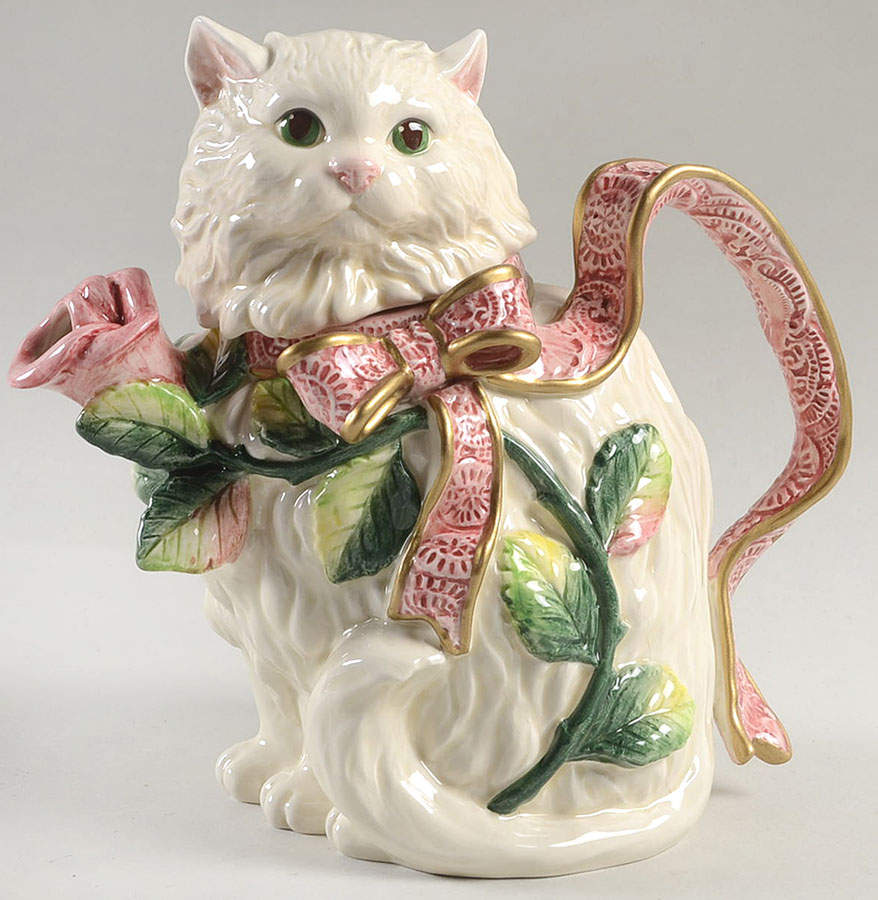 Kittens & Roses Small Teapot & Lid by Fitz & Floyd-1