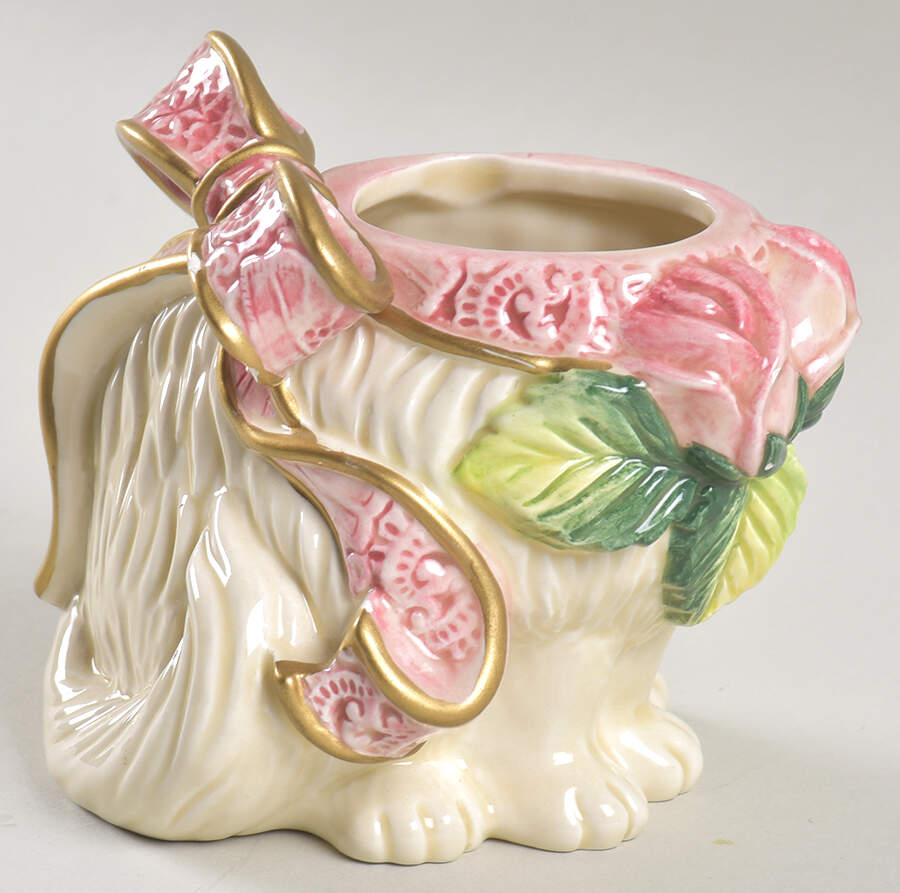 Kittens & Roses Sugar Bowl No Lid by Fitz & Floyd-1