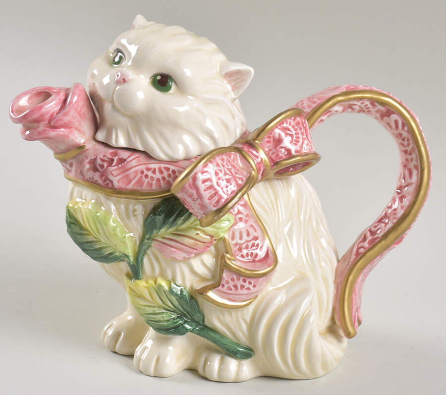 Kittens & Roses Creamer & Lid by Fitz & Floyd-1