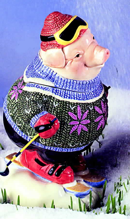 Pork Bellies Figural Trinket Box & Lid by Fitz & Floyd-1