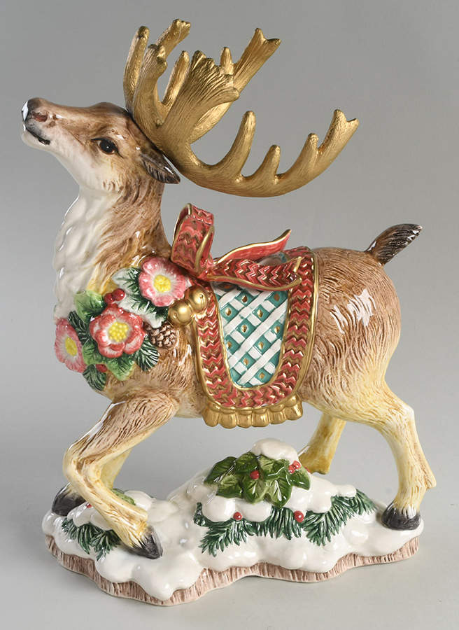 Christmas Wreath 11" Candlestick by Fitz & Floyd-1
