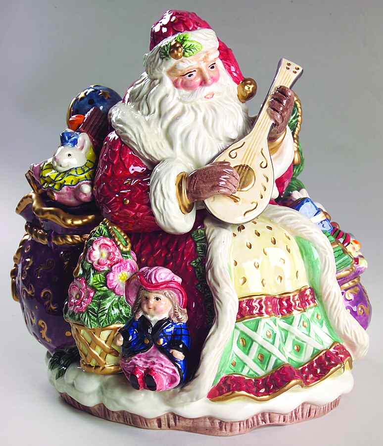 Christmas Wreath Cookie Jar & Lid by Fitz & Floyd-1