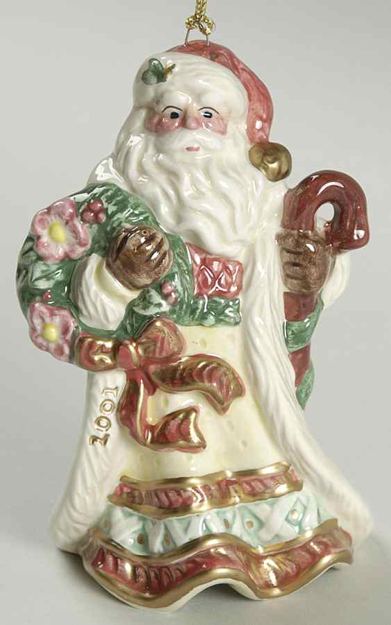 Christmas Wreath Santa Ornament by Fitz & Floyd-1