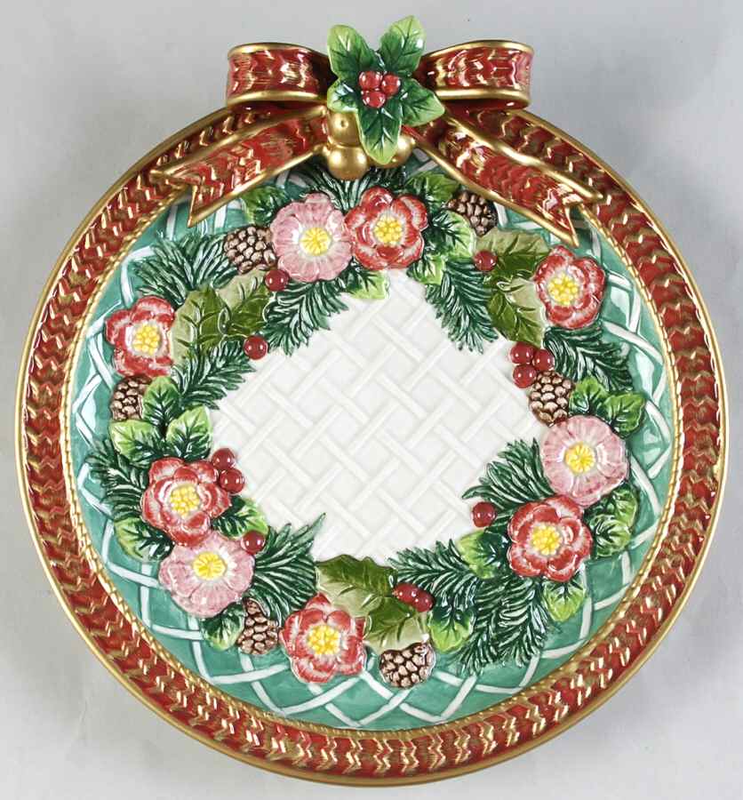 Christmas Wreath Canape Plate by Fitz & Floyd-1