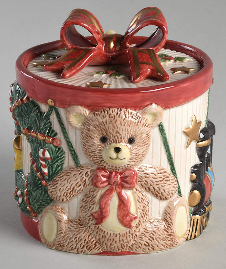 Toy Wreath Round Box & Lid by Fitz & Floyd-1