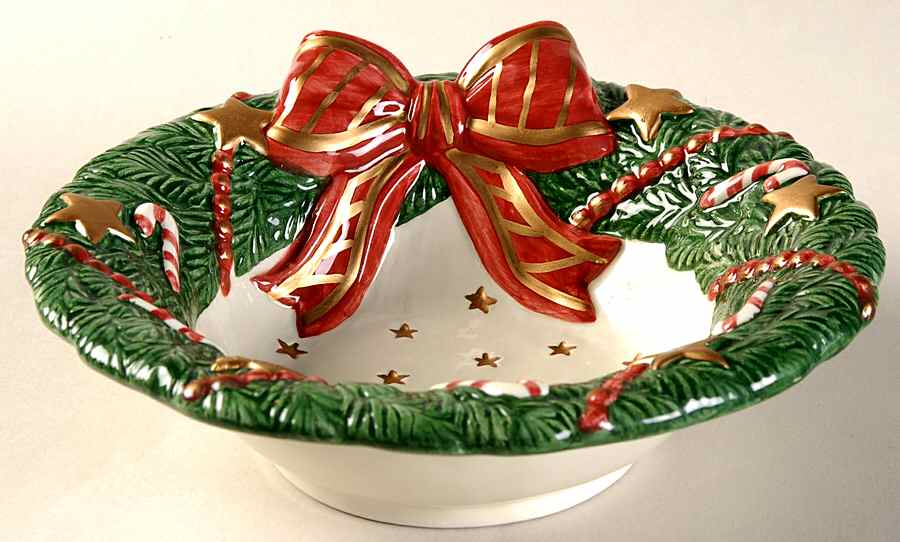 Toy Wreath Open Candy Dish by Fitz & Floyd-1