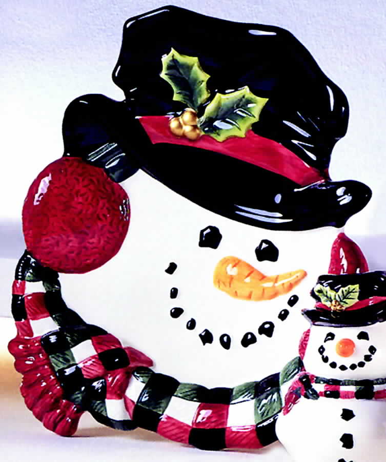 Snowman Canape Plate by Fitz & Floyd-1