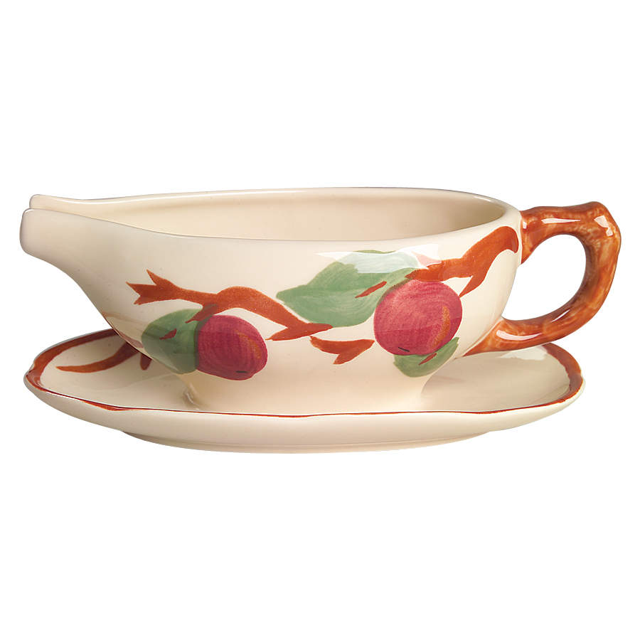 Apple (China,  Apple Backstamp) Gravy Boat with Attached Underplate by Franciscan-1