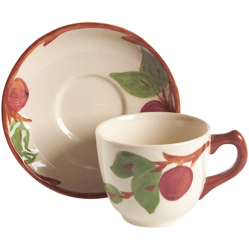 Apple (China,  Apple Backstamp) Flat Cup & Saucer Set by Franciscan-1