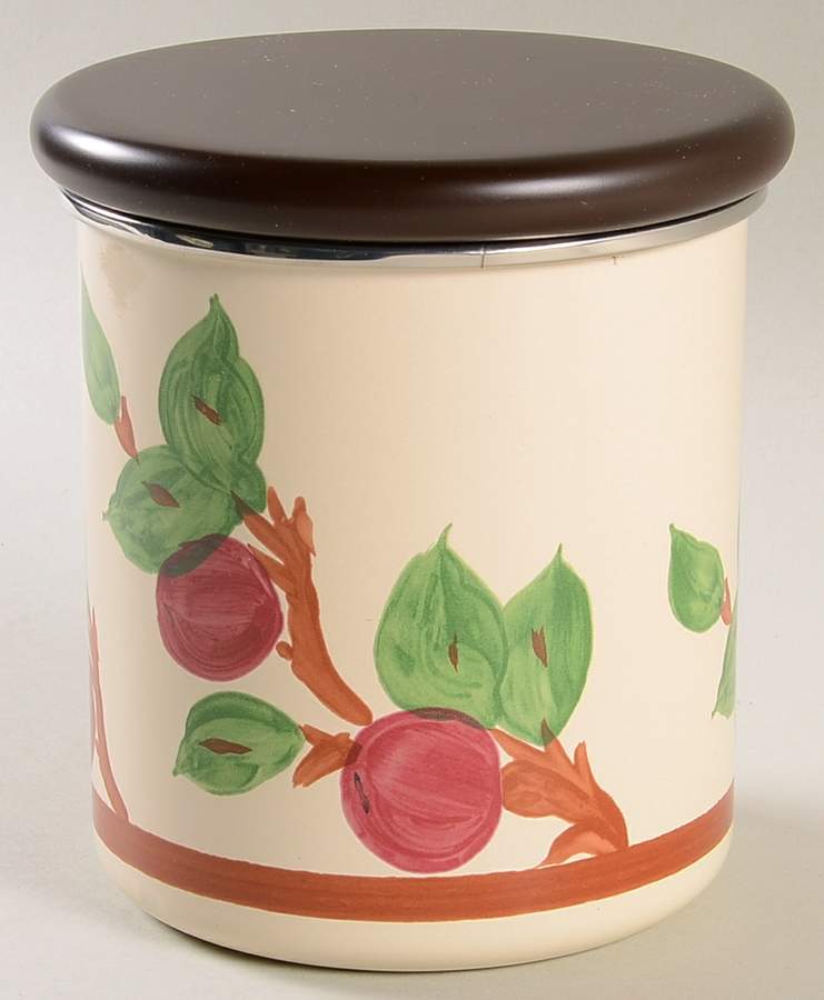 Apple (China,  Apple Backstamp) Small Metal Canister & Wood Lid by Franciscan-1