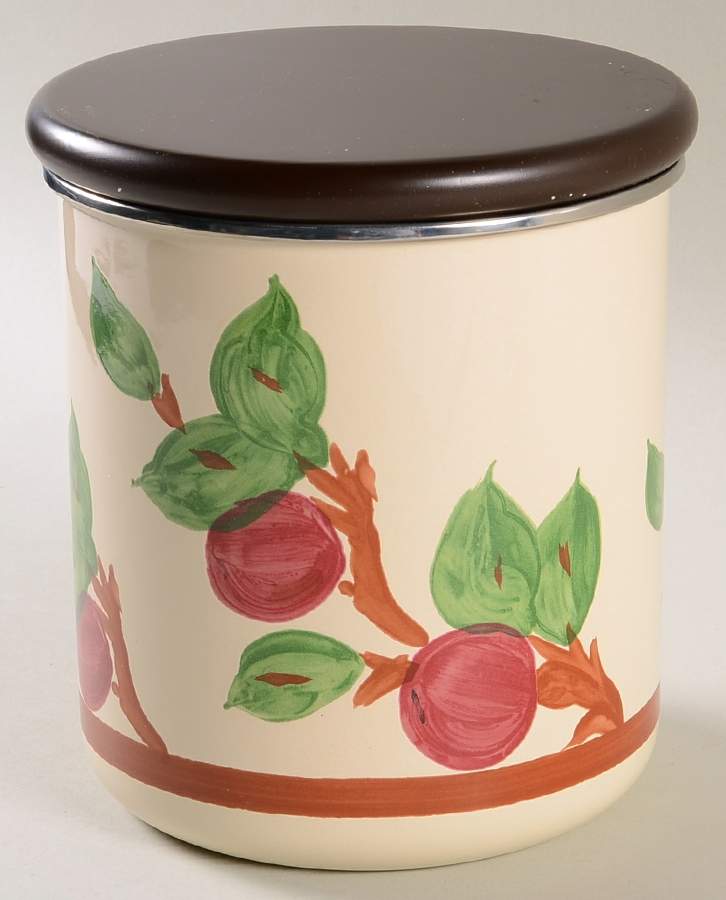 Apple (China,  Apple Backstamp) Medium Metal Canister & Wood Lid by Franciscan-1