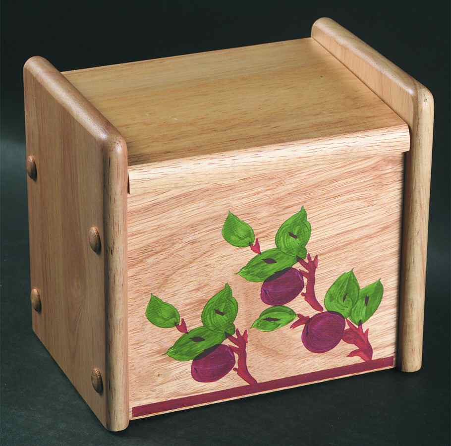 Apple (China,  Apple Backstamp) Wood Recipe Box with Attached Lid by Franciscan-1