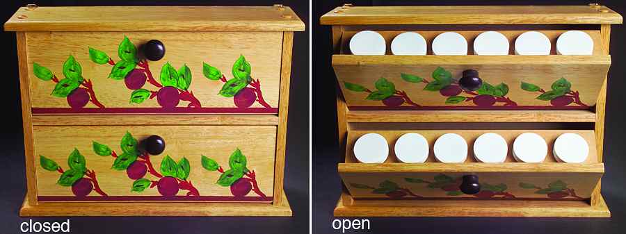 Apple (China,  Apple Backstamp) Spice Jar Set with Wood Stand by Franciscan-1