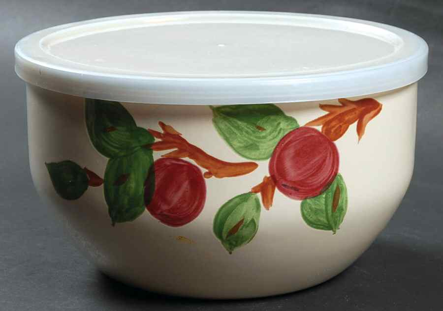 Apple (China,  Apple Backstamp) 7" Metal Bowl & Plastic Lid by Franciscan-1