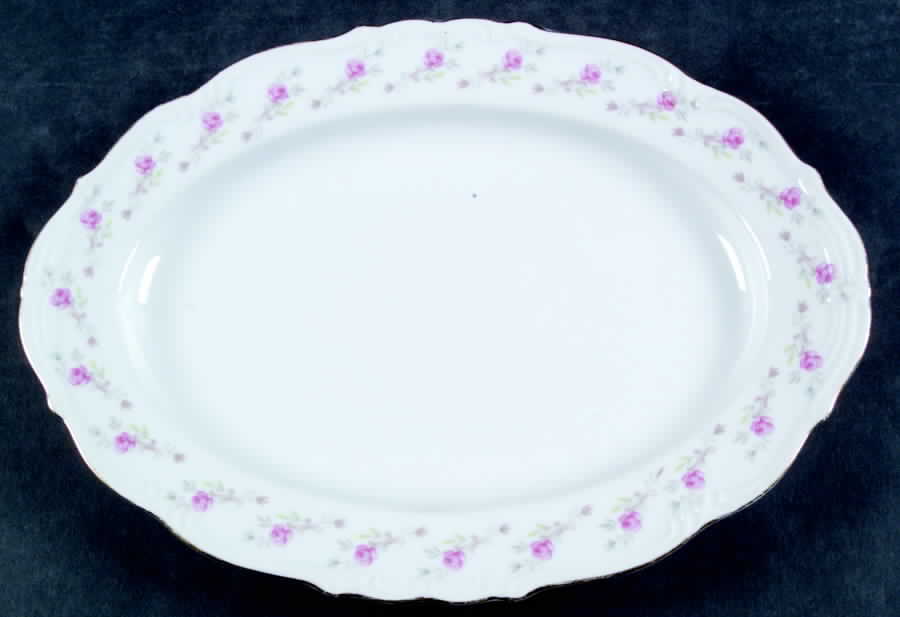 Rosette (Scalloped) 12" Oval Serving Platter by Fine China of Japan-1