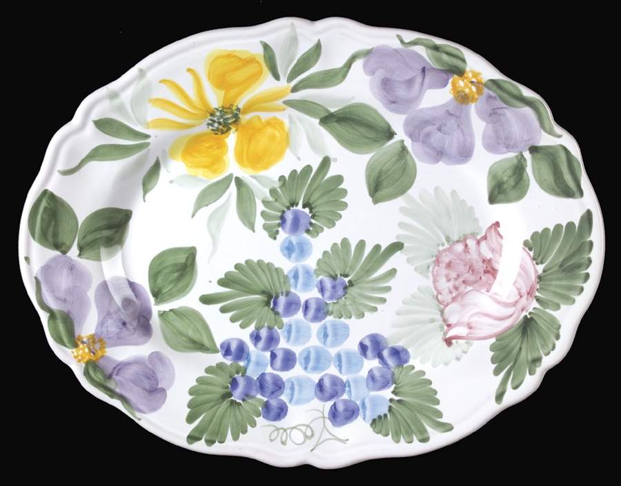 Bouquet 15" Oval Serving Platter by Fortebraccio-1
