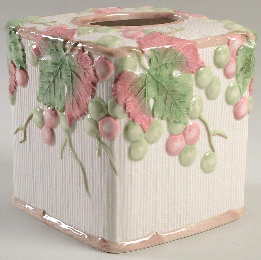 Bordeaux Square Tissue Box Cover by Fitz & Floyd-1