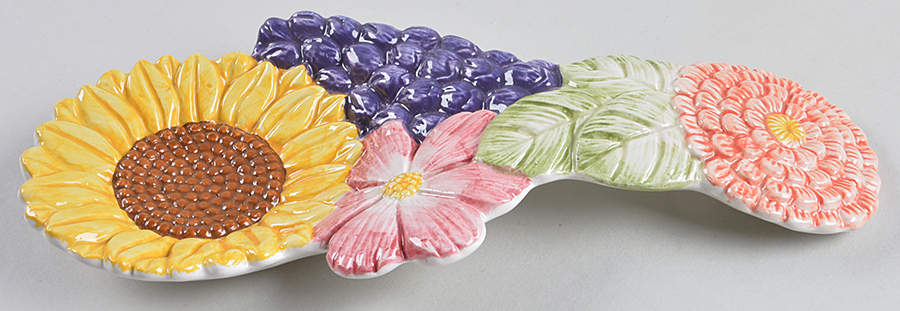 Seeds of Spring Spoon Rest/Holder (Holds 1 Spoon) by Fitz & Floyd-1