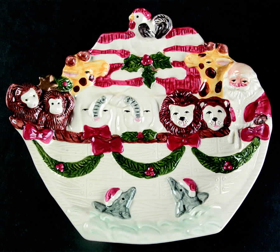 Noah's Ark Santa Canape Plate by Fitz & Floyd-1